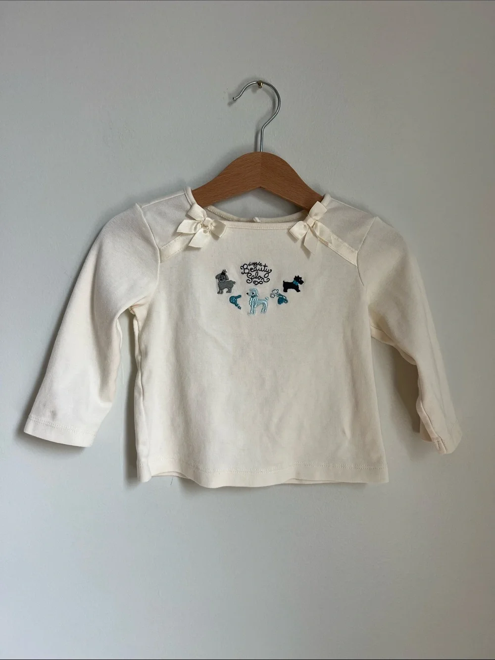 Gymboree | Cream Long Sleeve Top with Bow Shoulders